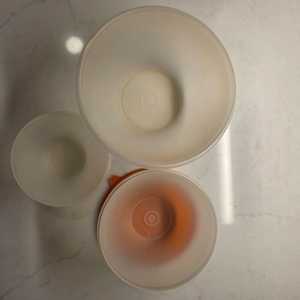 Vintage Tupperware Wonderlier Nesting Bowls Set - 3 Bowls and 1 Lid
